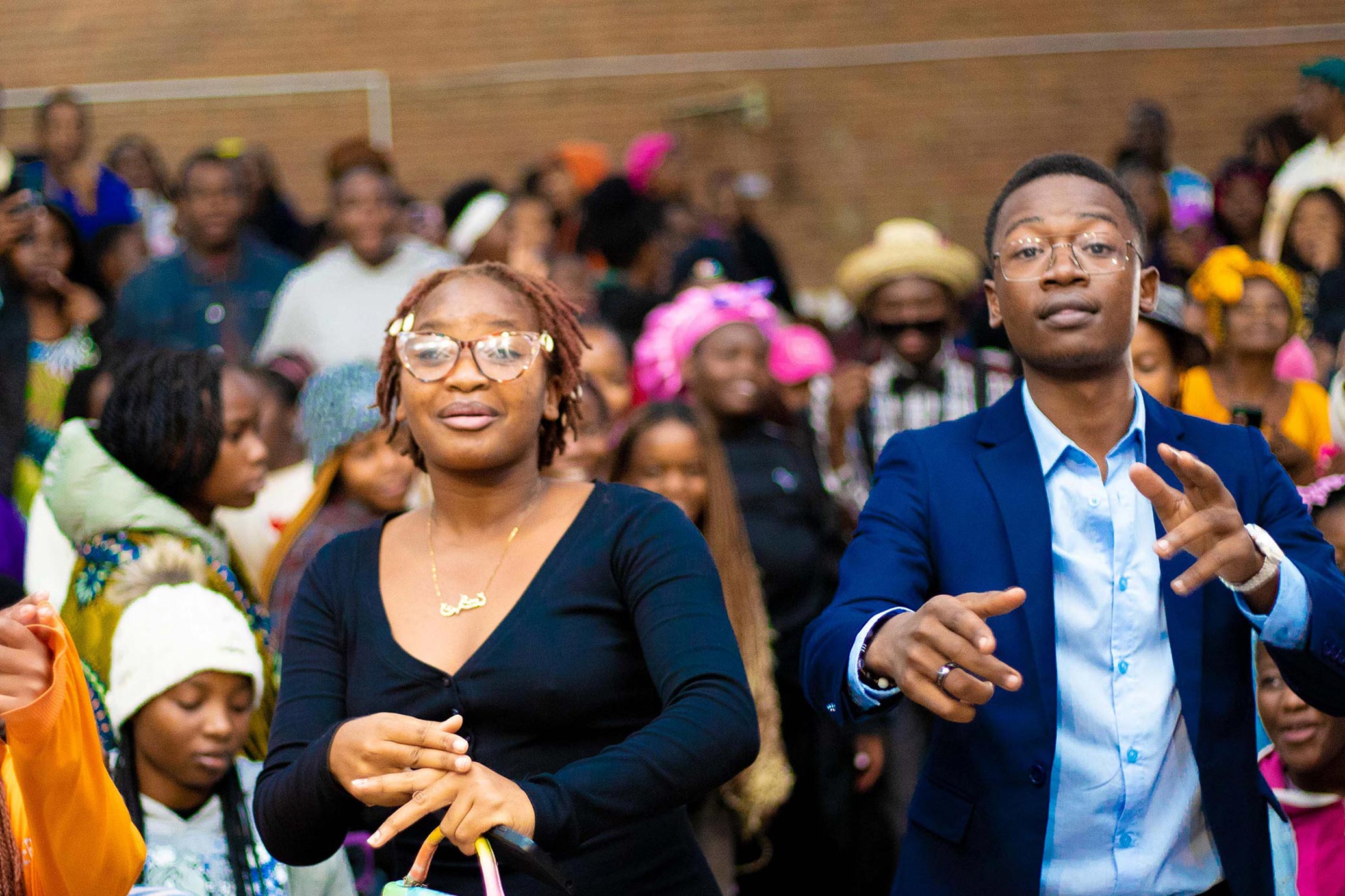 Students gathered in campus courtyard