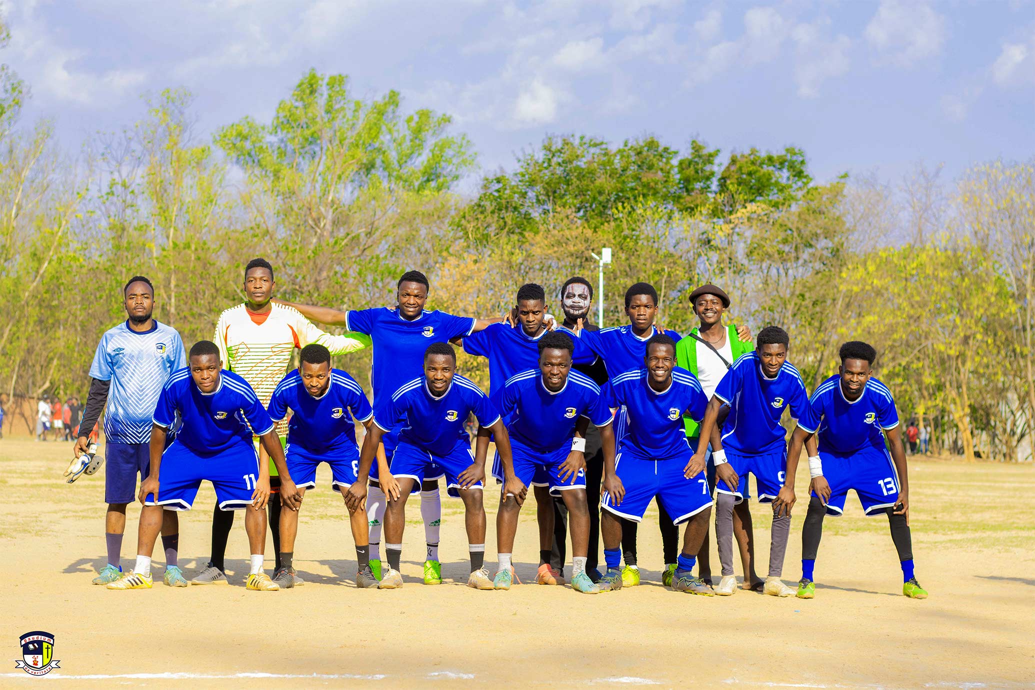 Football match on campus field